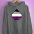 Asexual Pride 8-Bit Pixel Ace of Spades Hoodie - Grey Heather